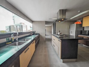 Private kitchen - Elegant 6BR Polanco Apt with amazing location | Sleeps 21 | Jacuzzi Tub! (Mexico City)