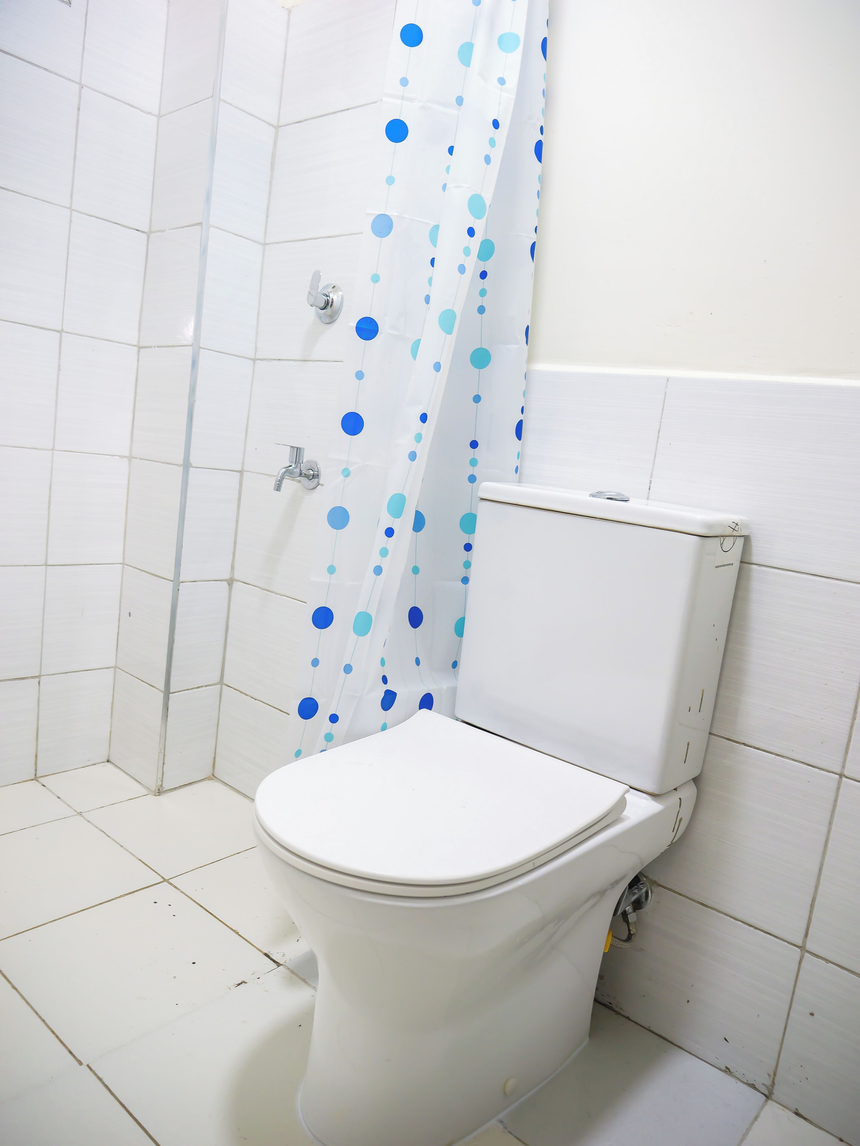 Regadera, toallas, jabón, papel de baño 