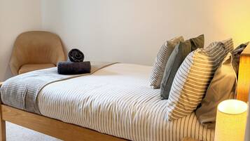 1 bedroom, desk, iron/ironing board, travel cot