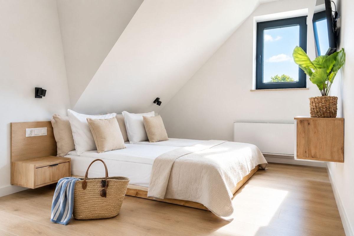 Appartement Confort, 2 chambres, balcon, vue jardin | Literie de qualité supérieure, fer et planche à repasser, Wi-Fi gratuit