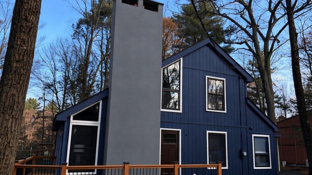 Exterior - Modern 3BR, 2 Bath, Lake House with Firepit, Covered Porch & Year-Round Comfort (Greentown)