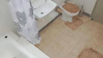 Shower, soap, toilet paper