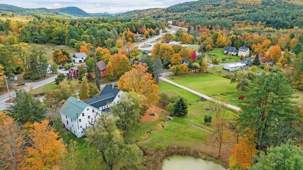 Aerial view - Historic 8-bedroom Victorian Inn [1897] in the Sunapee region - all season fun! (Bradford)