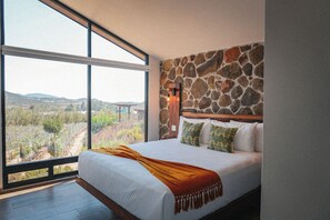 Chambre, plusieurs lits, vue vignoble