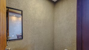 A bathroom with a white sink, a mirror, and a toilet. - House w 3 Suites n Pool 100m From the sea Hva0009 (Passo de Camaragibe)