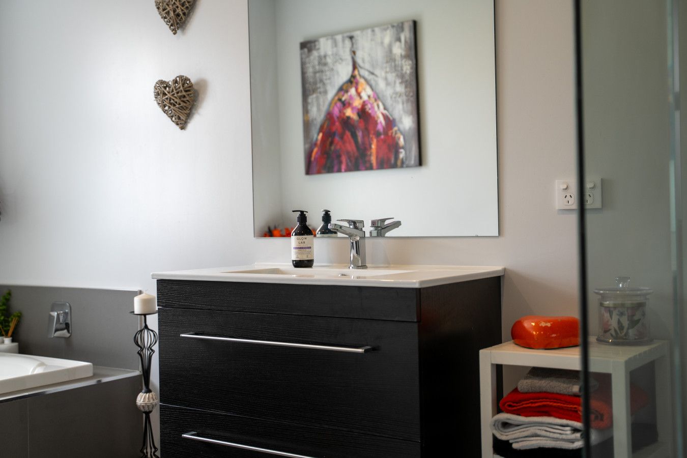 Hair dryer, towels