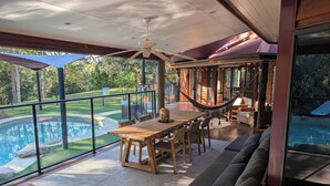 Unclassified image, 2 of 22, button - Luxury 5 bed home, hot tub, games room, pool, slide, nearby hikes, pets okay. (Samford Valley)
