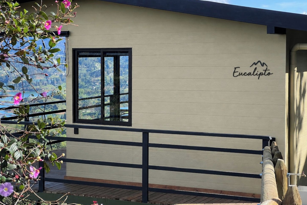 Cabane Luxe, balcon, vue montagne