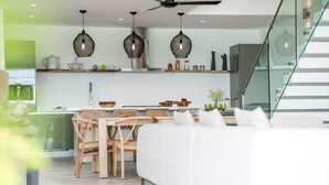 Dining - "Villa by the Bay" with panoramic view of Samrong Bay and Koh Phangan island. (Chang Wat Surat Thani)