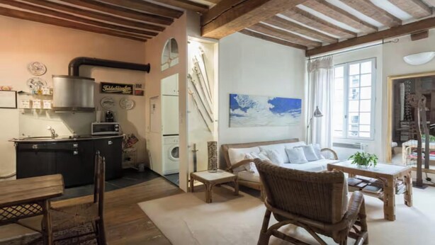 Living area - CHARMING APARTMENT STEPS FROM NOTRE-DAME THE LOUVRE & LUXEMBOURG GARDENS (Paris)