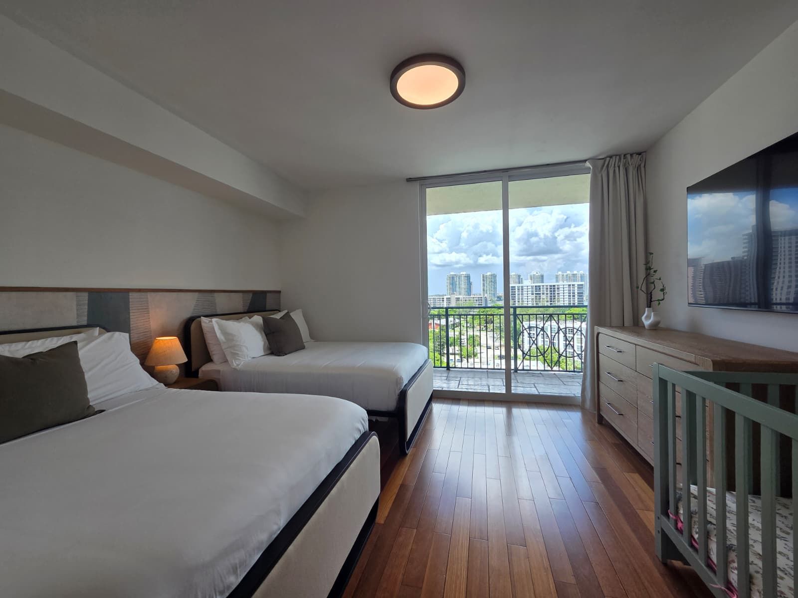 Desk, iron/ironing board, travel crib, WiFi