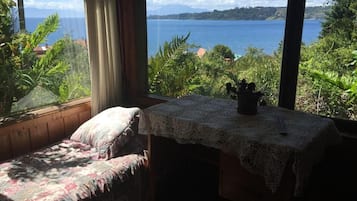 Familie bungalow, terras, uitzicht op meer