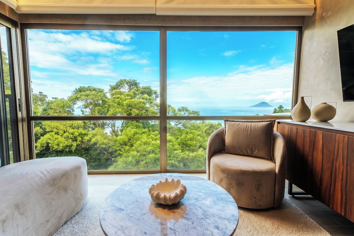 Gran Suíte 1 Dormitório - Vista Mar | Sábanas de algodón egipcio, ropa de cama de alta calidad y edredón