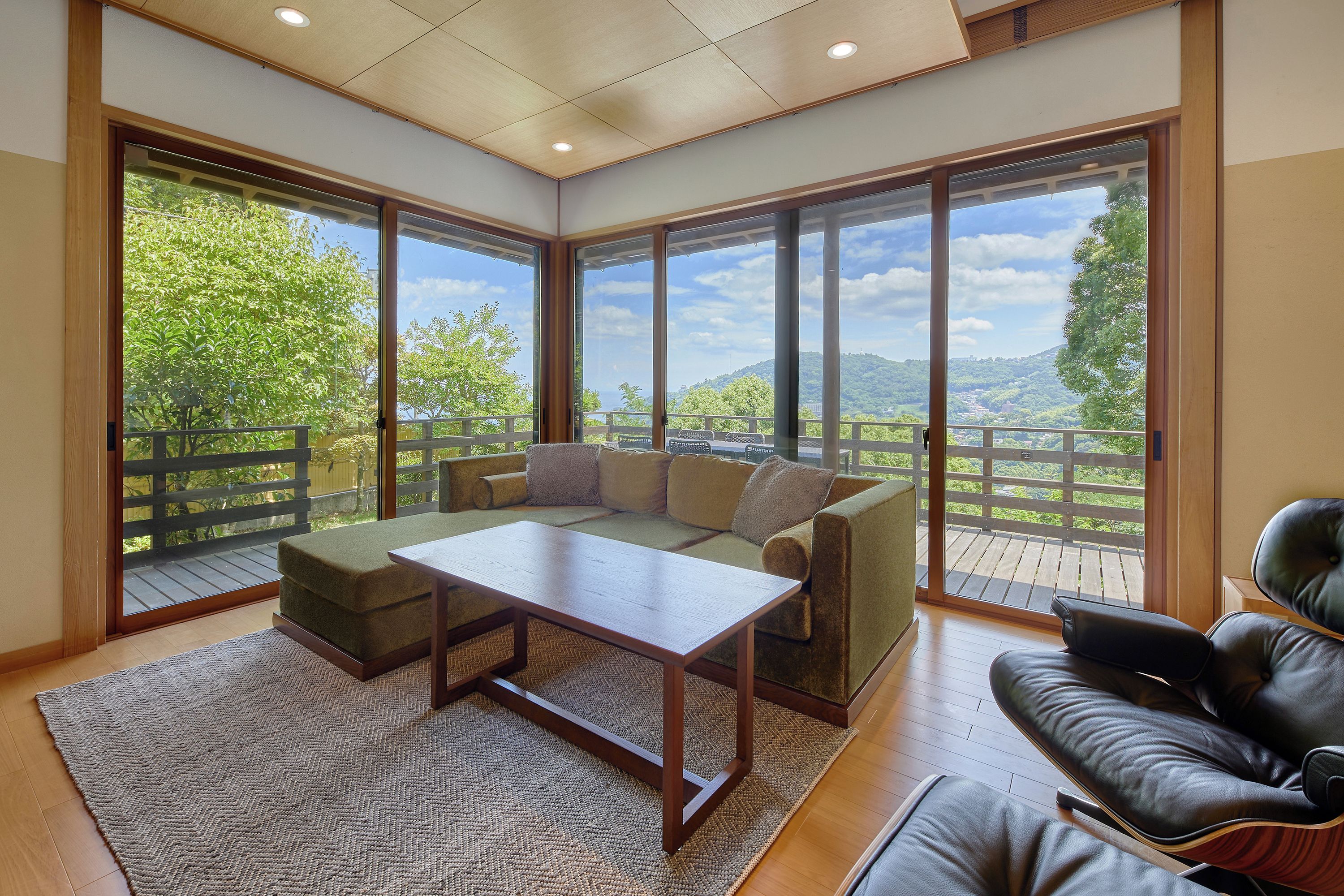 Japanese-style House, Balcony, Ocean View | Living area | LCD TV
