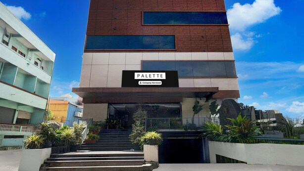 A multi-story building with a sign reading 'PALETTE Company Serviced'. - Palette Naveena Grand Hyderabad (Hyderabad)