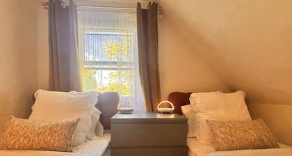 Artsy Newton Retreat Near Boston & Colleges, with full kitchen, washer and dryer