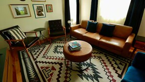 Living area - Artsy Newton Retreat Near Boston & Colleges, with full kitchen, washer and dryer (Newton)