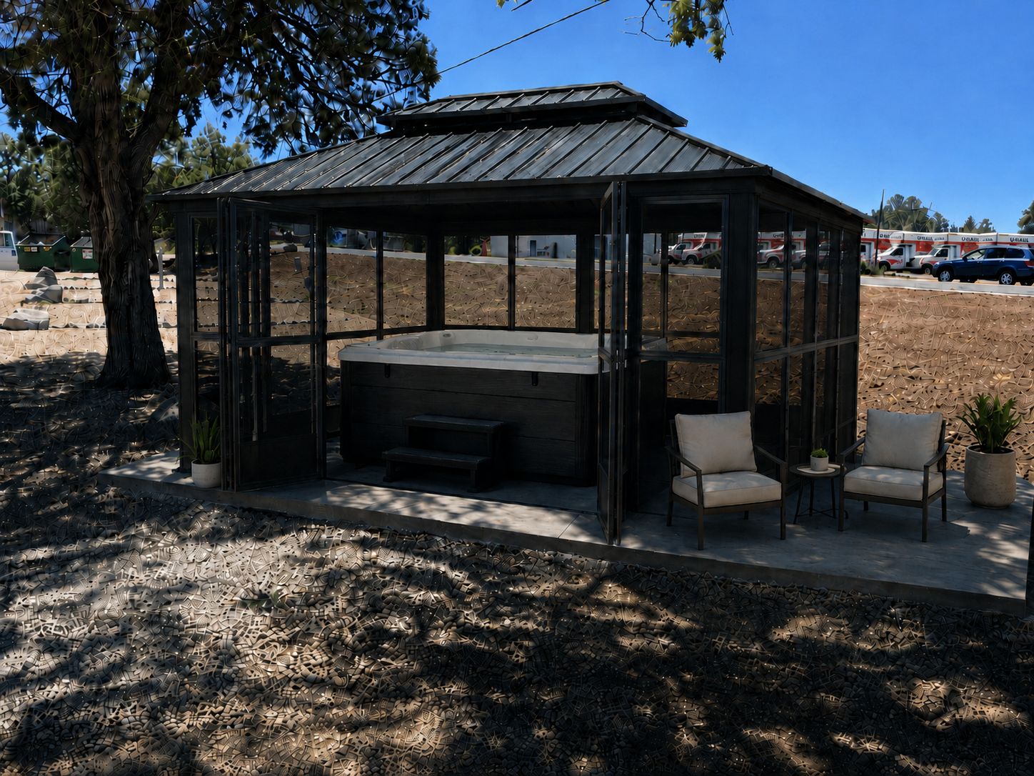 Outdoor spa tub