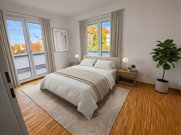 Room - Perfect 2-bedroom Penthouse apartment with a king-size balcony in Straubing (Straubing)