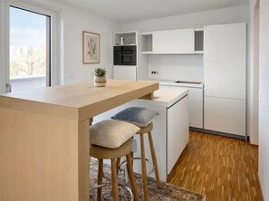 Private kitchen - Perfect 2-bedroom Penthouse apartment with a king-size balcony in Straubing (Straubing)