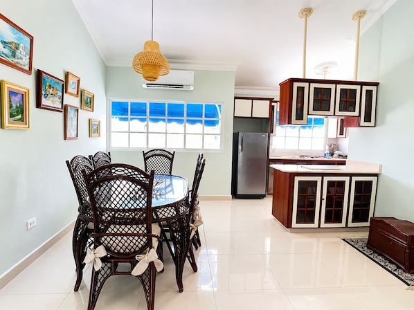 Dining - Relaxing 2BR Stay with Pool, AC & Beach Just 200m Away in Juan Dolio (Guayacanes)