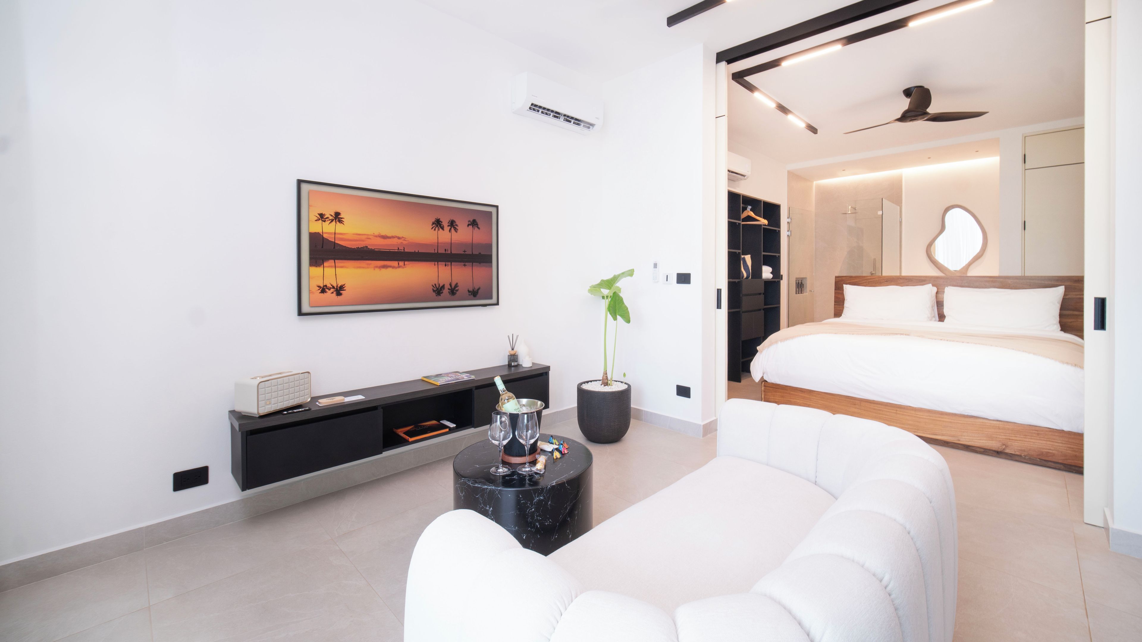Suite Deluxe, balcone, vista mare | Area soggiorno