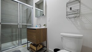 Ducha, secador de pelo, shampoo
