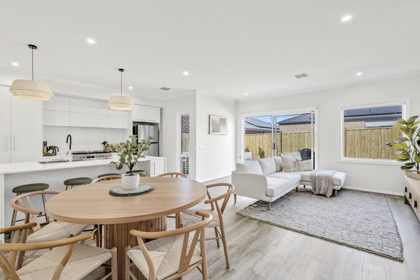 Bright and inviting open-plan living and dining area
