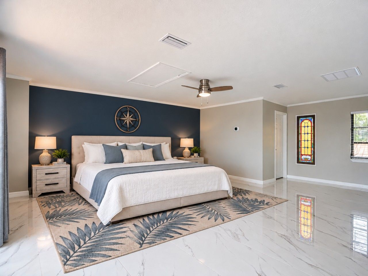 4498 northshore 2nd king Coastal Modern Navy Bedroom