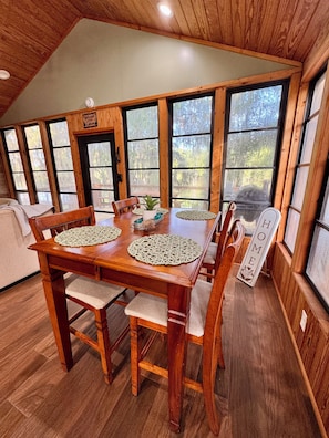Dining - Sunset Serenity – rustic waterfront cabin and RV spot-pet friendly (Cleveland)