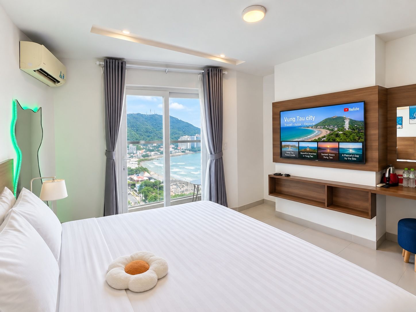 Habitación doble Deluxe, 1 cama Queen size, vista al mar