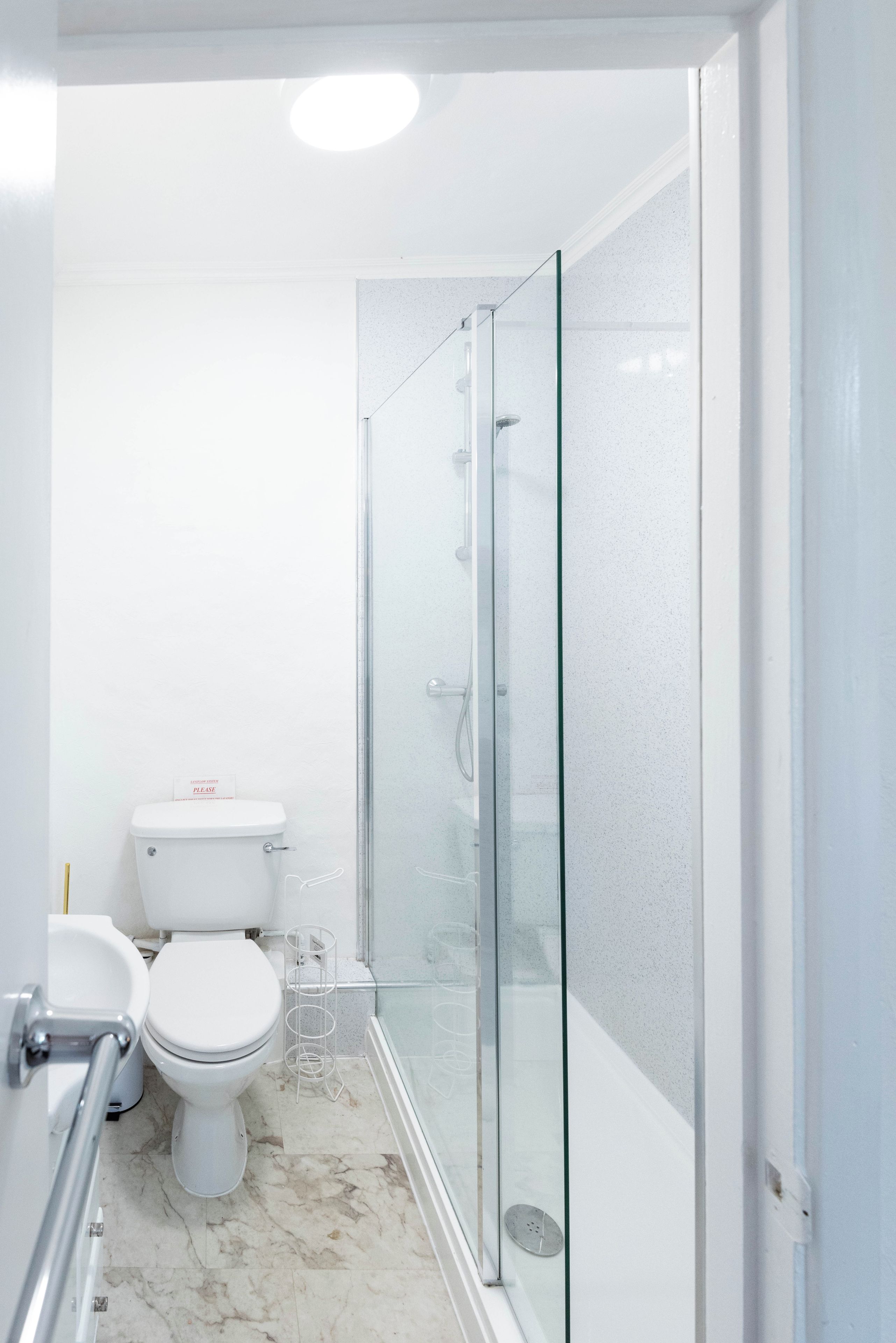 Shower, toilet paper