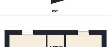 Plano de planta de una propiedad con un salón de 45,3 m², un baño de 1,8 m² y tres dormitorios de 10,2 m², 4 m² y 12,6 m².