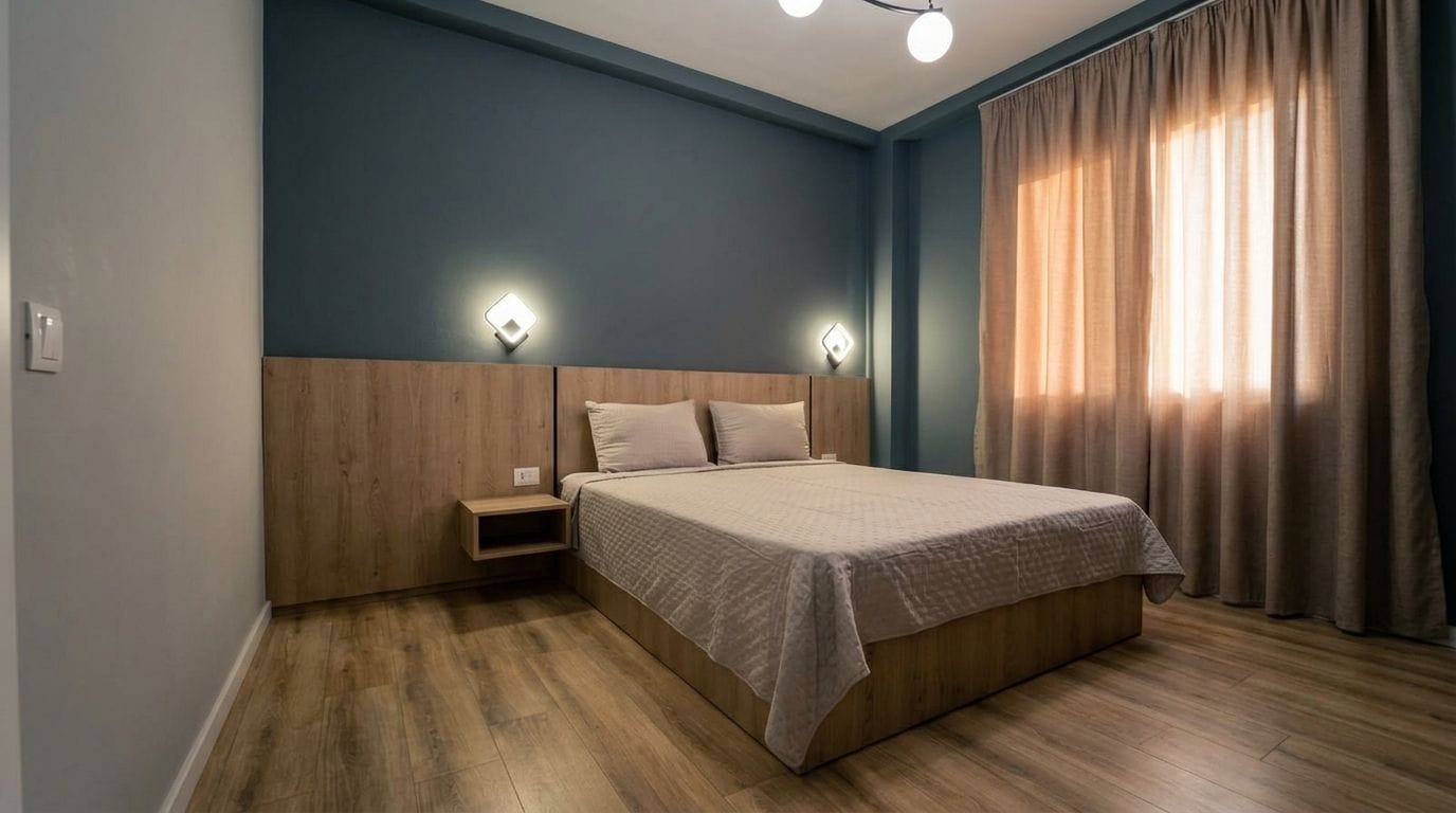 Blackout drapes, soundproofing, iron/ironing board, WiFi (free)