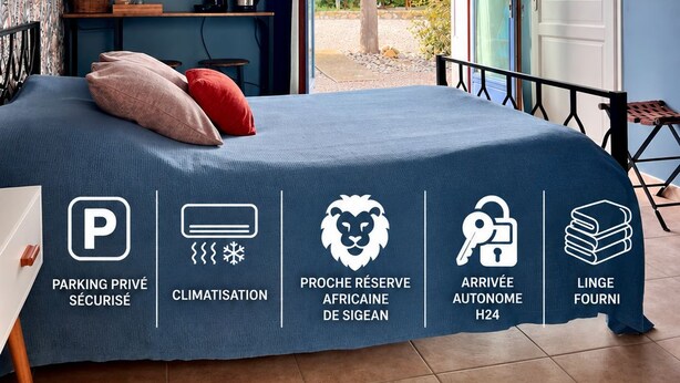 Room - Bleuet Suite in Peyriac-de-Mer with a terrace, private parking, and air conditioning🦋 (Peyriac-de-Mer)