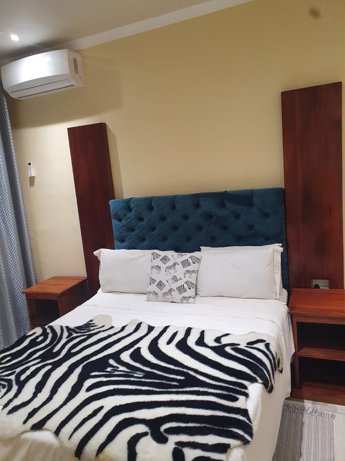 Blackout drapes, iron/ironing board (on request), WiFi (free)
