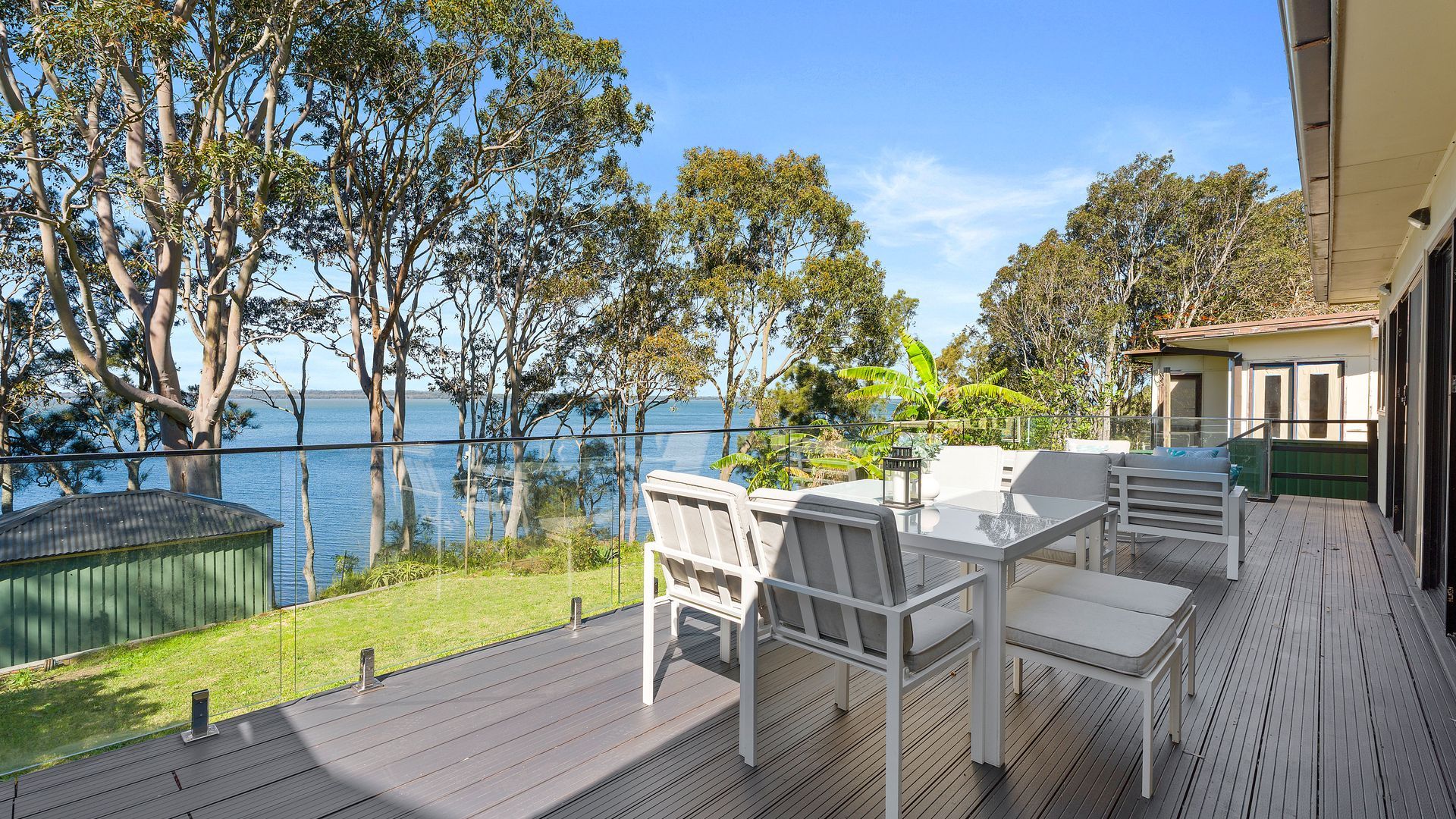 Step outside and enjoy the fresh air, peaceful surroundings and beautiful water views from the balcony.