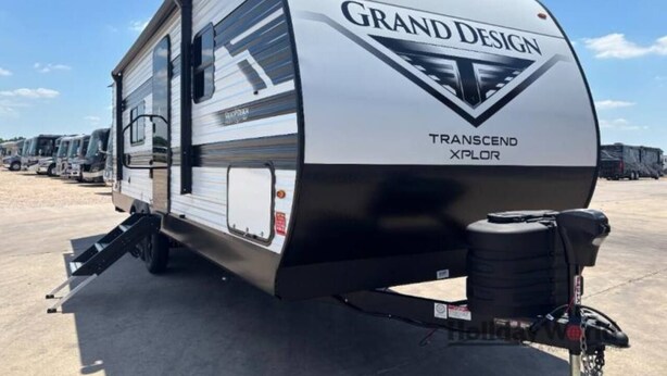 A Grand Design Transcend Xplorer RV parked in a lot. - Grand Design RV Getaway – #8, Rollover Bay & Ocean (Bolivar Peninsula)