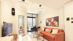 Classic Apartment, Balcony, Canal View | Living area - Bloomfields 1BR in Al Maryah Vista (Abu Dhabi)