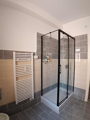 Ducha, secador de pelo, bidet, toallas
