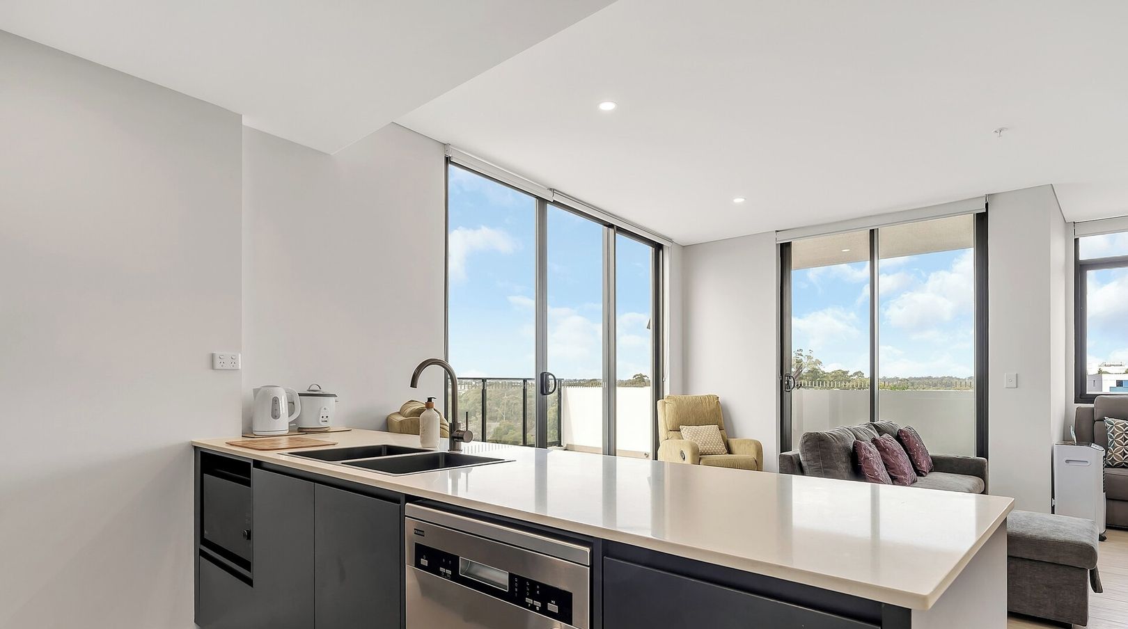 Practical kitchen area for preparing simple meals