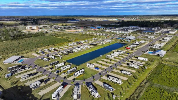 Aerial view - Relaxing RV resort in Foley Alabama LOT 78 with 3 pools 1 heated year round (Foley)