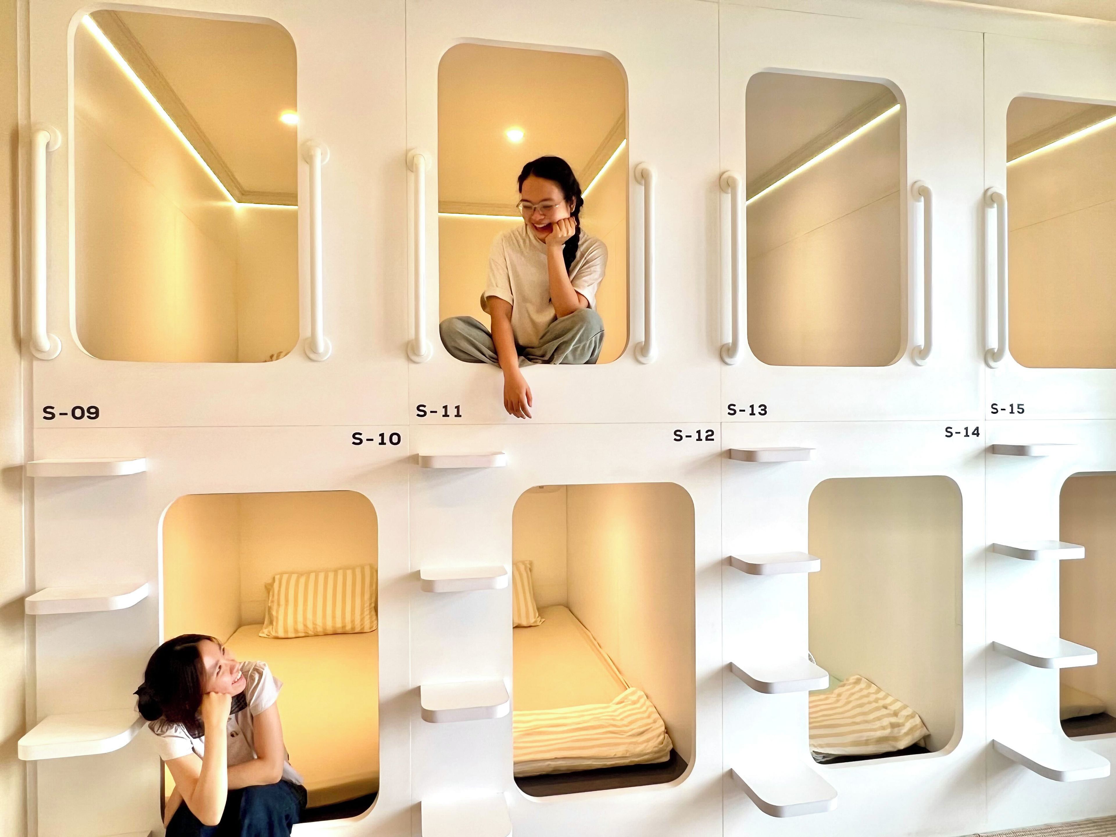 A series of uniquely designed rooms with individual compartments, each labeled with a unique identifier.