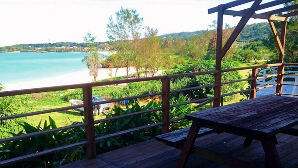 Outdoor dining - Private Beach House (Motobu)