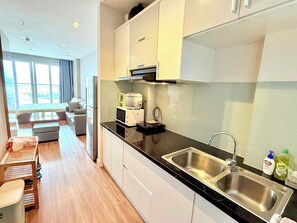Studio, 1 kingsize-seng | Eget kjøkken