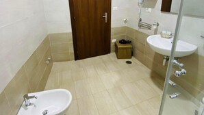 Dusche, Haartrockner, Bidet, Handtücher