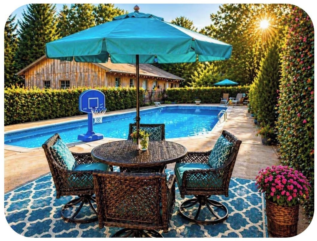 Una piscina al aire libre