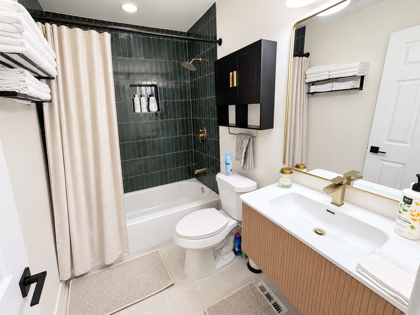 Towels, soap, toilet paper