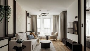 Deluxe Studio Suite, Balcony, City View | Living area - Bulvar premium with parking by the Sea (Gdańsk)