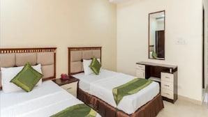 Lakens van Egyptisch katoen, luxe beddengoed, een kluis op de kamer